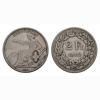 2 Franken 1862 B Schweiz