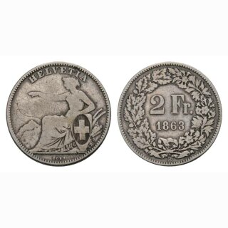 2 Franken 1863 B Schweiz