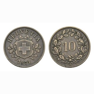 10 Rappen 1871 Schweiz