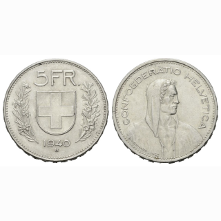 5 Franken 1940 B Schweiz