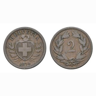 2 Rappen 1870 B Schweiz