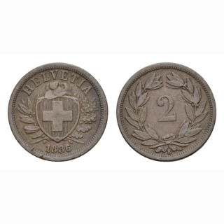 2 Rappen 1886 B Schweiz