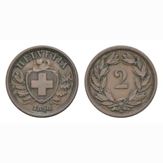 2 Rappen 1890 B Schweiz