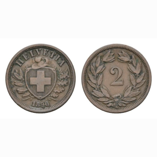 2 Rappen 1890 B Schweiz