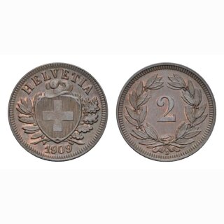 2 Rappen 1909 B Schweiz