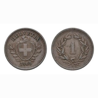 1 Rappen 1908 B Schweiz
