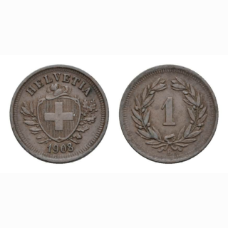 1 Rappen 1908 B Schweiz