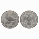 Russland 1 Rubel 1994 Rothhalsente Silber