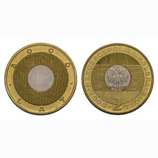 Polen 2 Zloty 2000 Millenium