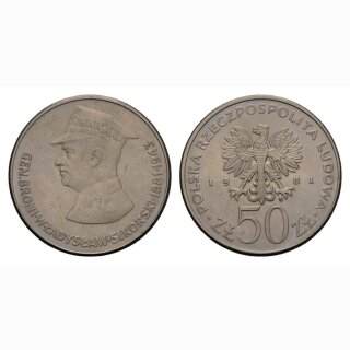 Polen 50 Zloty 1981 General Broni Wladyslaw