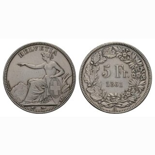 5 Franken 1851 A ss  Sitzende Helvetia Schweiz