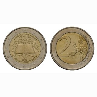 Griechenland 2 Euro 2007 Römische Verträge Gedenkmünze BI