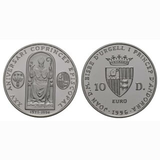 Andorra 10 Diners 1996 XXV Aniversari Coprincep Episcopal