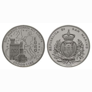 San Marino 10000 Lire 1996 Karte und Parlamentgebäude (EURO)