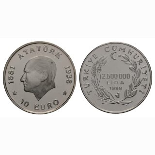 Türkei 10 Euro  1998 Atatürk