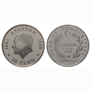 Türkei 10 Euro 1998 Atatürk