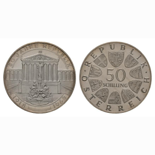 Oesterreich 50 Schilling 1968 50 Jahre Republik