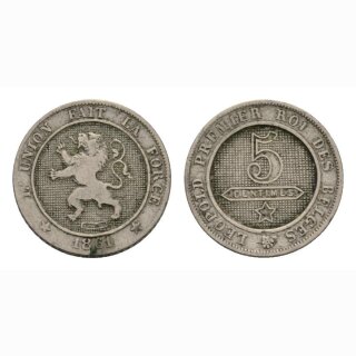 Belgien 5 Centimes 1861 Leopold I