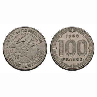 Kamerun 100 Francs 1966 Drei Tiere