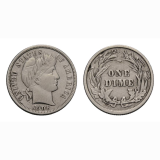 USA one Dime 1906 Barber Dime