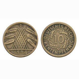 Deutschland 10 Rentenpfennig 1924 D