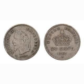 Frankreich 20 Centimes 1867 A Naploeon III