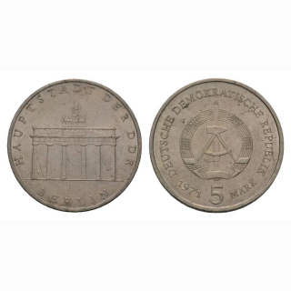 DDR 5 Mark 1971 Brandenburger Tor
