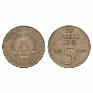 DDR 5 Mark  1969 XX Jahre DDR