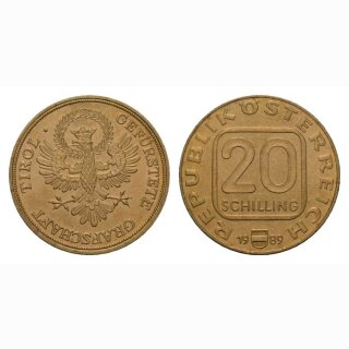 Österreich 20 Schilling 1989 Tiroler Adler