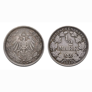 Deutschland 1/2 Mark 1918 A