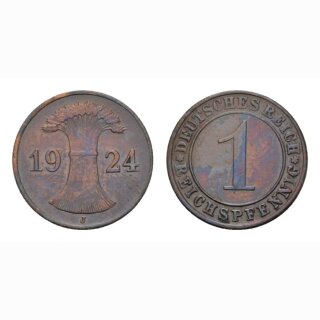 Deutschland 1 Reichspfennig 1924 J