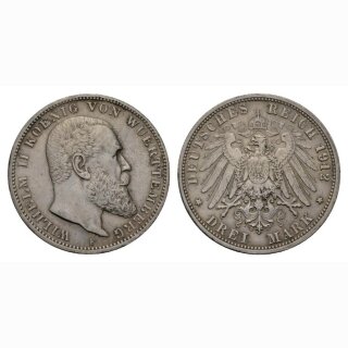 Deutschland 3 Mark 1912 F Würtemberg