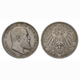 Deutschland 3 Mark 1912 F Würtemberg