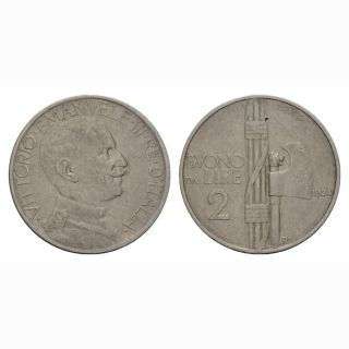 Italien 2 Lire 1924 R Vittorio Emanuele III