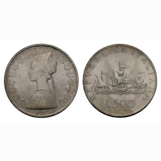Italien 500 Lire  1958 R Kolumbus
