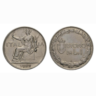 Italien 1 Lire 1922 R Vittorio Emanuele III