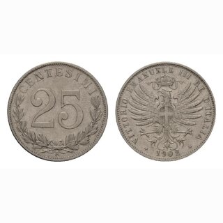 Italien 25 Centesimi 1902 R
