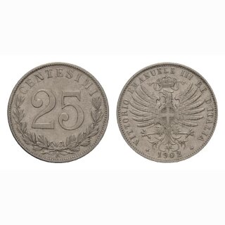 Italien 25 Centesimi 1902 R