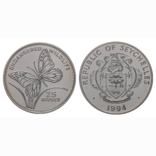 1994 Republik Seychelles 25 Rupees Schmetterling