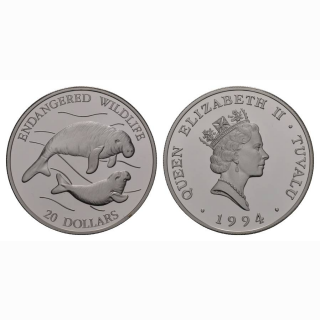 1994 Tuvalu 20 Dollars Seekuh
