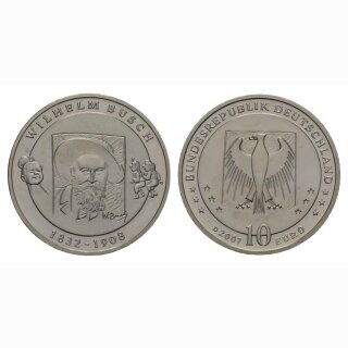 Deutschland 10 Euro 2007 D 175 Jahre Wilhelm Busch