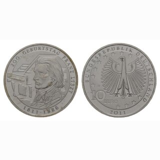 Deutschland 10 Euro 2011 G 200 Jahre Franz Liszt