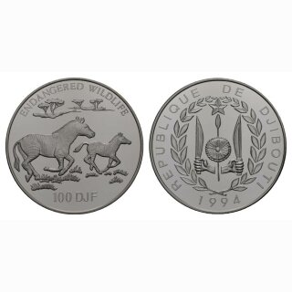 Djibouti 100 DJF 100 Francs 1994 Zebra