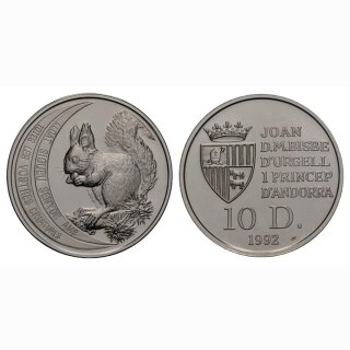 Andorra 10 Diners 1992 Eichhörnchen