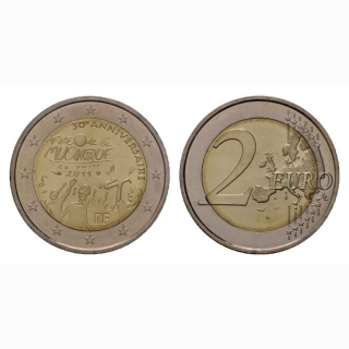 Frankriech 2 Euro 2011 Musik Gedenkmünze BI