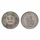 Schweiz 1/2 Franken 1875 Stehende Helvetia