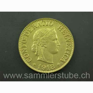 10 Rappen 1918 Messing unz