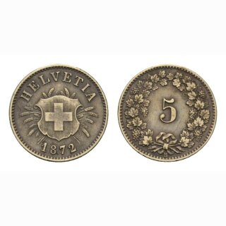 Schweiz 5 Rappen 1872 B