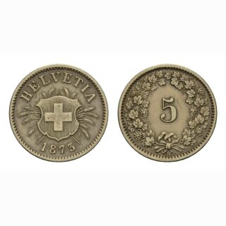 Schweiz 5 Rappen 1873 B