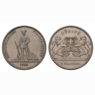 Schweiz 5 Franken 1859 Schützentaler Zürich